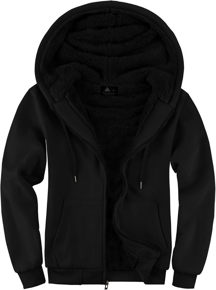 SwissWell Herren Fleecejacke Full Zip Kapuzenjacke Winter Sweatjacke mit Kapuze Gefütterte Hoodie Mä
