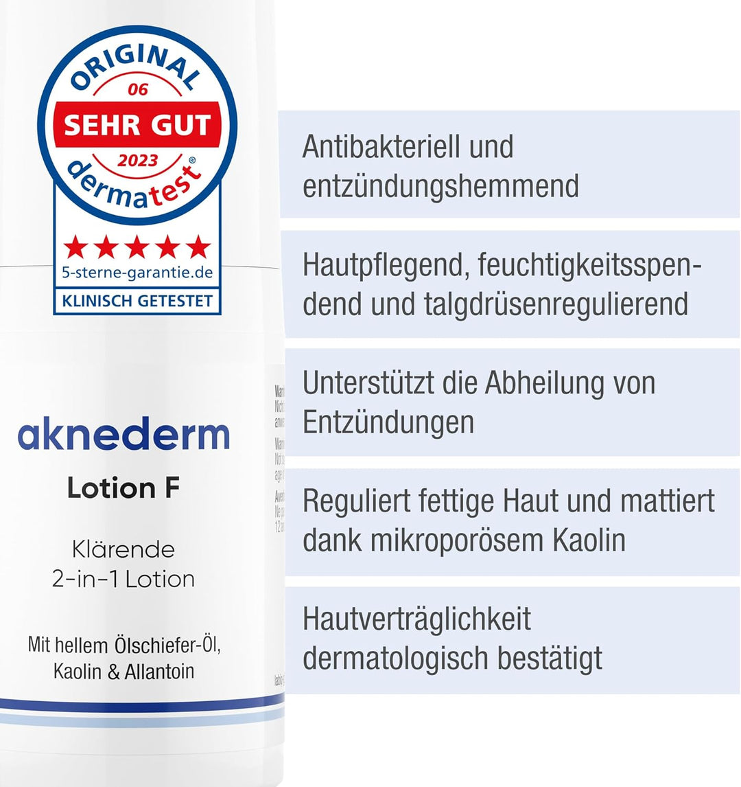 Aknederm Lotion F Pflegelotion gegen Hautunreinheiten, 60 ml Lotion 30 ml (2er Pack), 30 ml (2er Pac