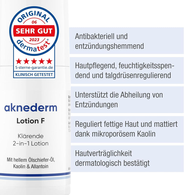 Aknederm Lotion F Pflegelotion gegen Hautunreinheiten, 60 ml Lotion 30 ml (2er Pack), 30 ml (2er Pac