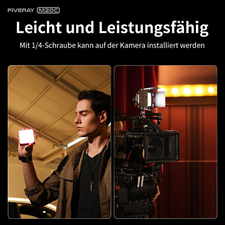 ZHIYUN Fiveray M20C Combo [Official] Videolicht RGB 20W, LED Streaming Licht, Magnetisch Videoleucht