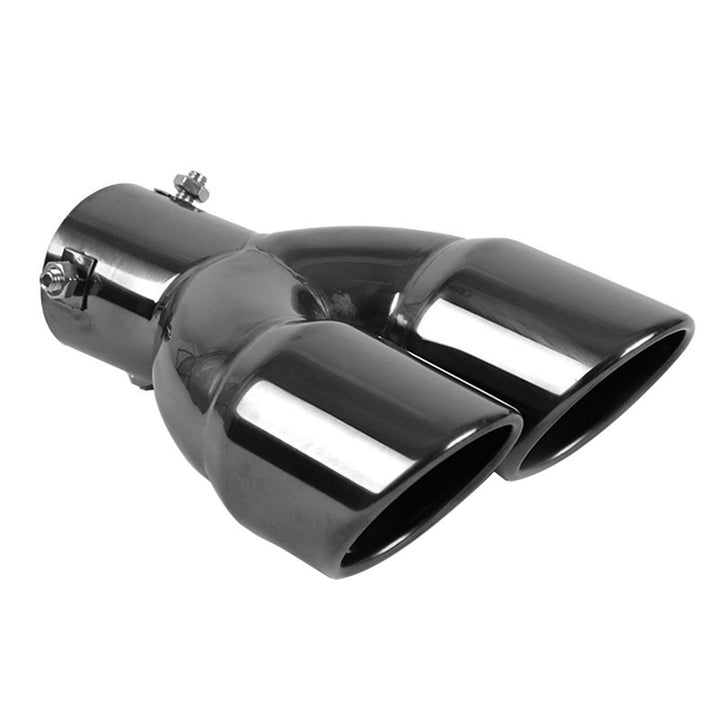2.5" 63mm Einlass Doppelspitzen Schalldämpfer 3"Auslass Edelstahl Auto Heck Throat Doppelauspuff Ger