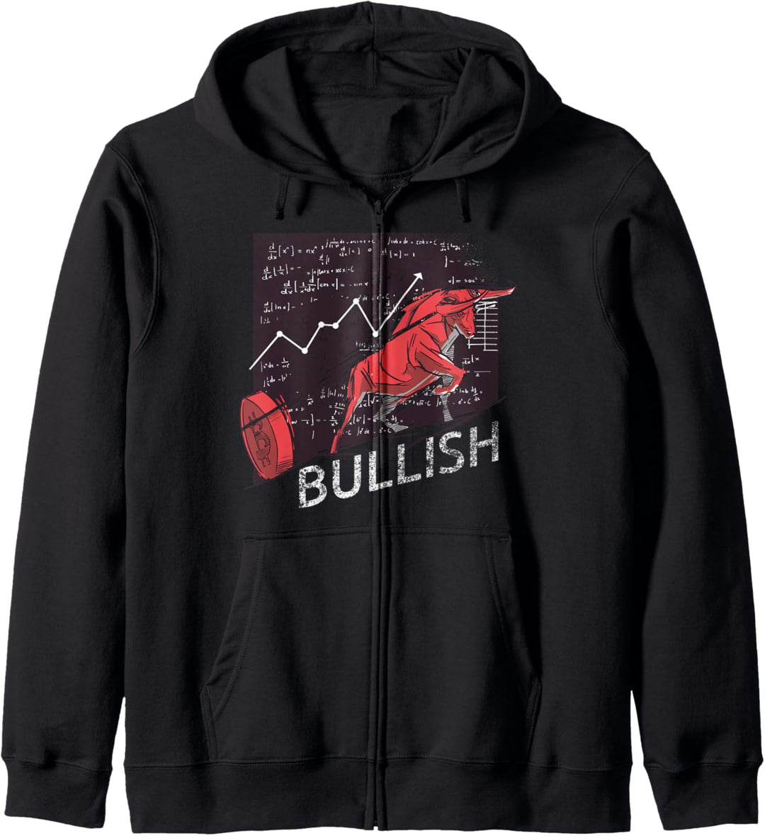 Bullish auf Bitcoin Aktienmarkt BTC Crypto Bitcoin Bull Kapuzenjacke