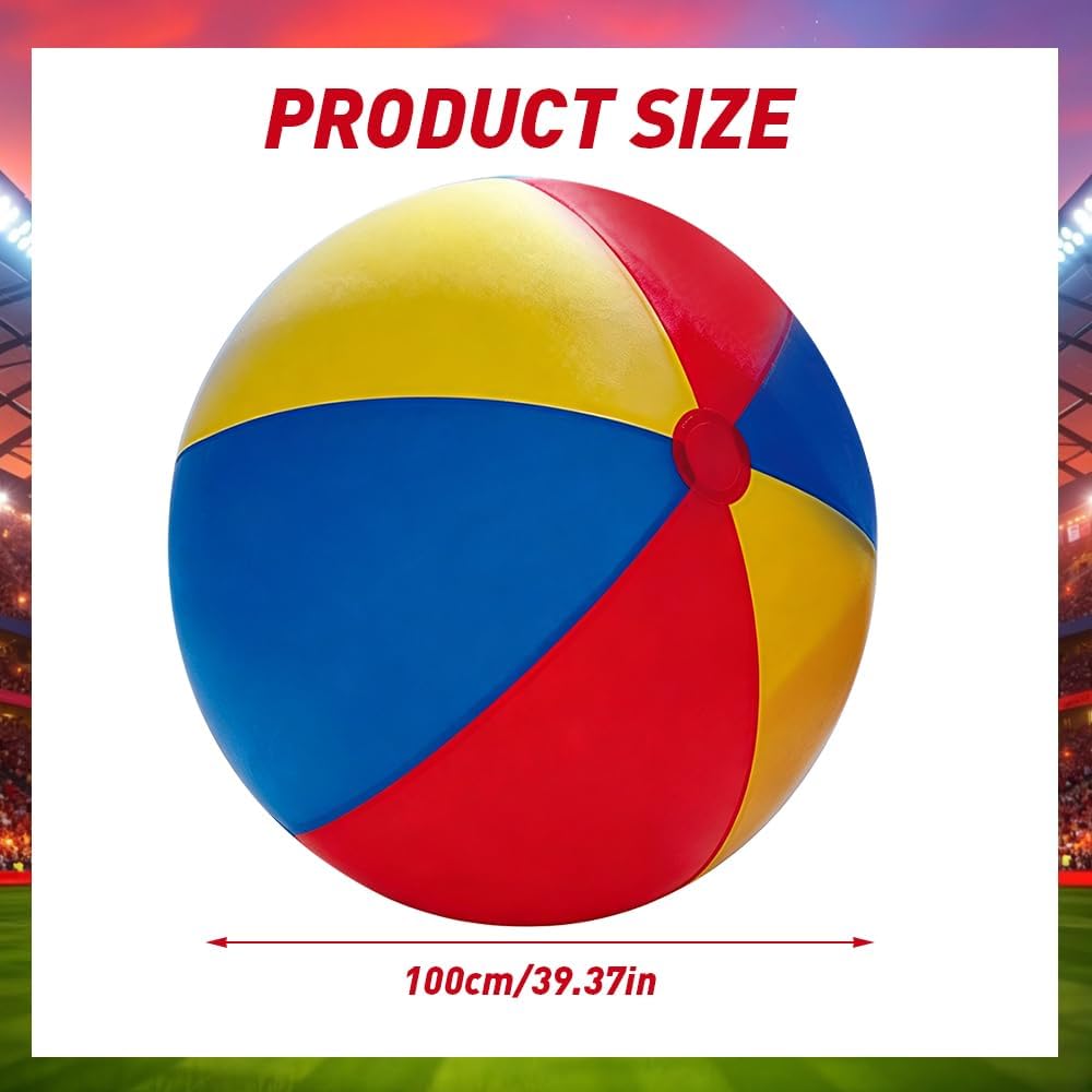 Beachbälle Ø 100 cm Gross, Riesen Aufblasbarer Wasserball, Aufblasbarer Riesen-Ball aus Robustem Gum