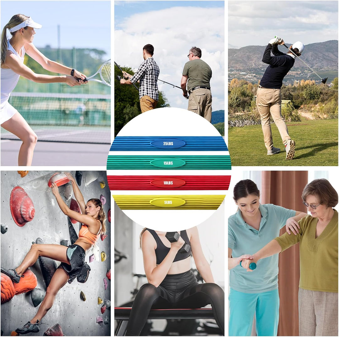 Frutilexia 4 Stück Therapy Bar, Tennisarm Therapie Bar, Flexible Widerstand Bar, Flexibler Übungssta