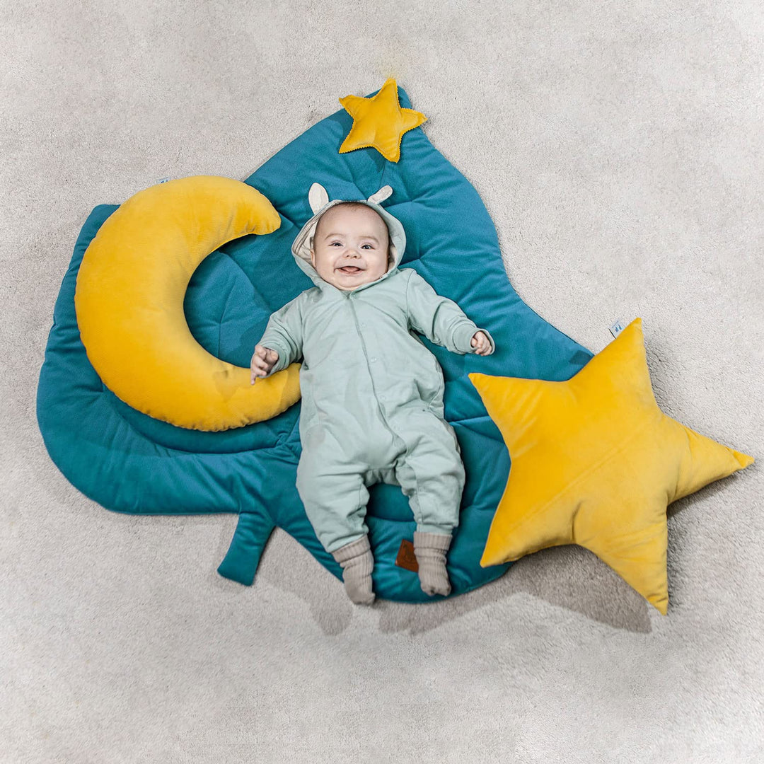 Krabbelmatte Baby Spielmatte Baby Schadstofffrei 100×90 cm - Blatt Krabbeldecke Spielmatte Kinder Ve