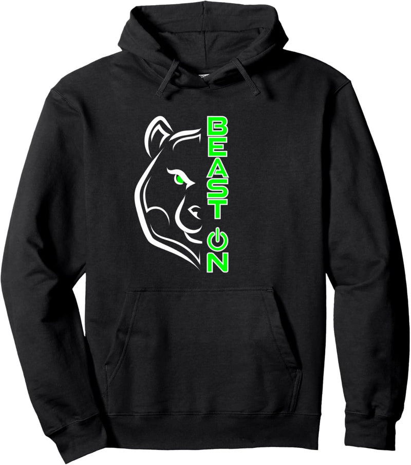 Bär Kopf Beast ON Grün Gym Fitness Workout Training Sport Pullover Hoodie