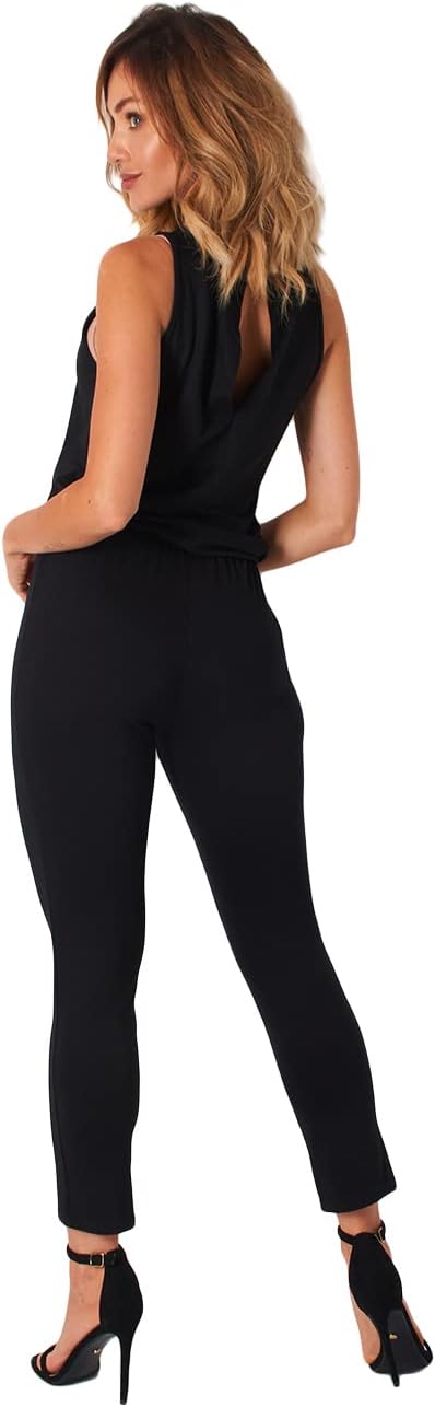 Lemoniade stylischer Jumpsuit V-Ausschnitt und raffinierten Details als Neckholder, Kurzarm oder Lan