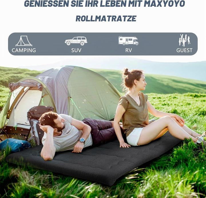 MAXYOYO Futonmatratze, tragbar, faltbar, hypoallergener Stoff und Schaumstoff-Matratzenauflage mit G