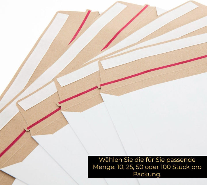 25 Versandtaschen B4 Weiss 450g Kartonumschläge 250x350mm Weiss B4 450g (250x350 mm) 25 Stück, Weiss