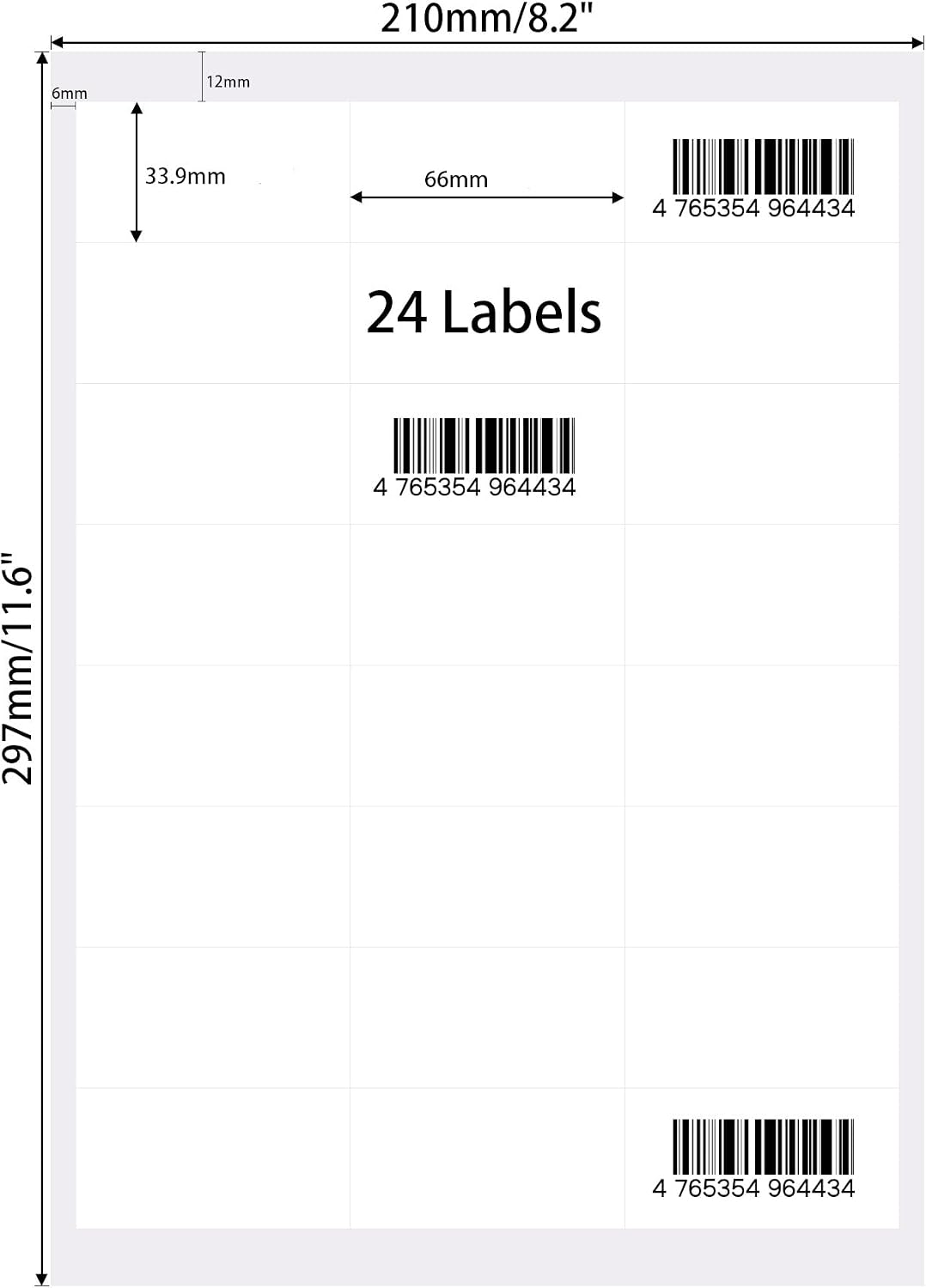 ADHES (1000 Blatt, 66mm*33.9mm) Thermodirekt-Etiketten, Druckbar Thermo Etiketten Weiss, Selbstklebe