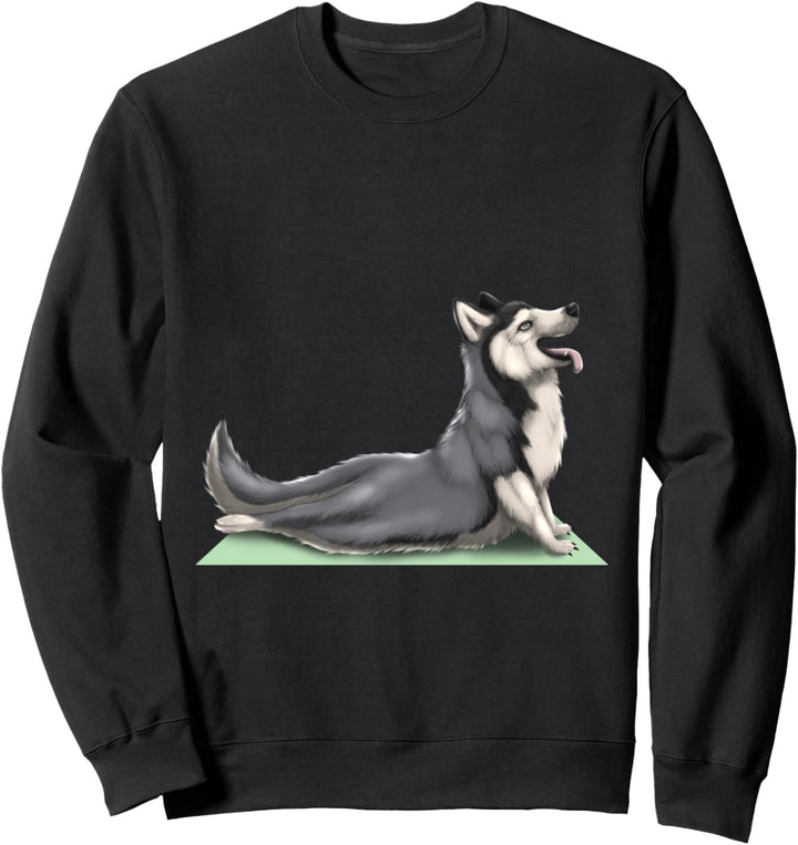 Siberian Husky Dog Yoga Pose Meditation Zen Workout Exercise Sweatshirt