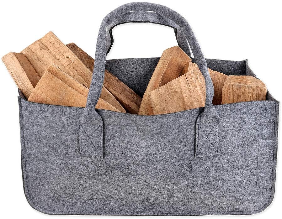 Schramm®1 oder 2 Stück Filztasche Tasche aus Filz in dunkelgrau 50x25x25 cm Kaminholztasche Holzkorb