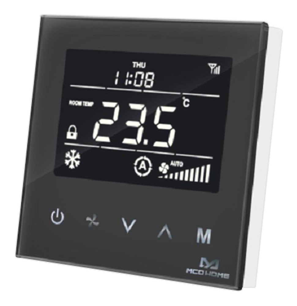 MCO Home Smart Fan Coil Thermostat fur 4 Leitungsrohre, schwarz, MH8-FC4
