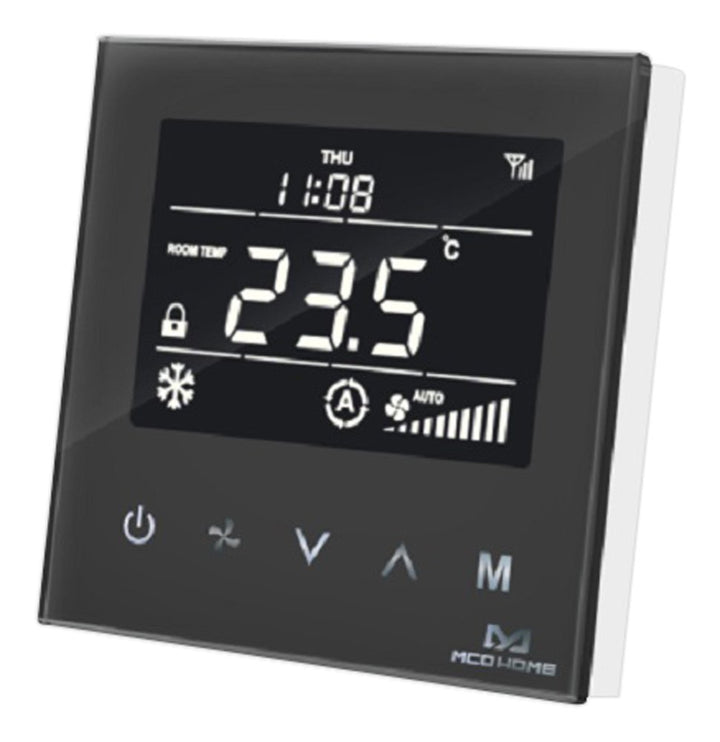 MCO Home Smart Fan Coil Thermostat fur 4 Leitungsrohre, schwarz, MH8-FC4