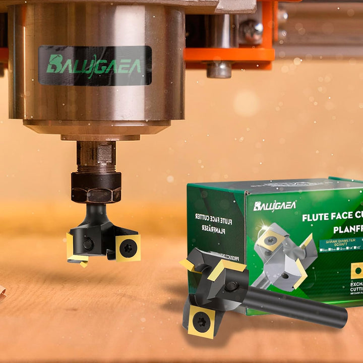 BALUGAEA Planfräser 8mm Schaft Durchmesser 35 mm Hobelfräser Holz Abflachfräser mit TiN-besch Hartme