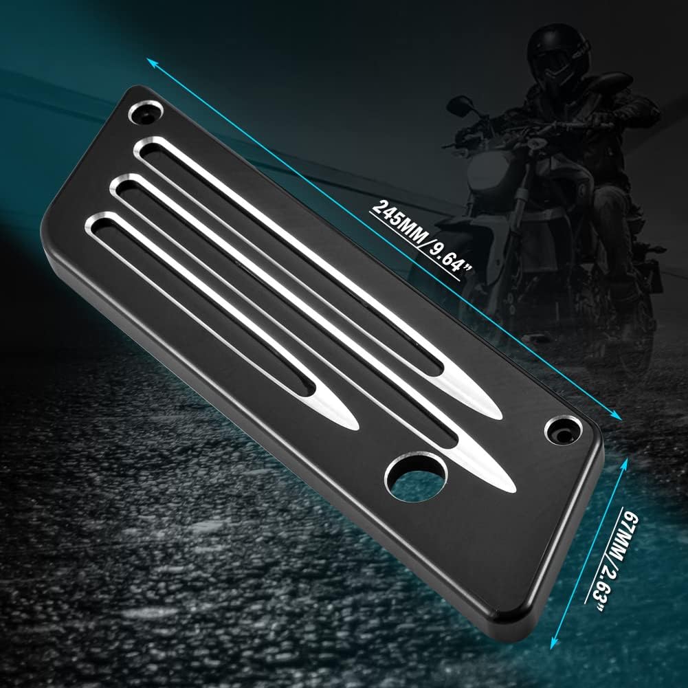 KATUR Motorrad SaddleBag Latches Cover Black Chrome Tief Edge Cut CNC Billet Festsatteltasche Lasche
