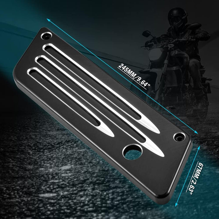 KATUR Motorrad SaddleBag Latches Cover Black Chrome Tief Edge Cut CNC Billet Festsatteltasche Lasche