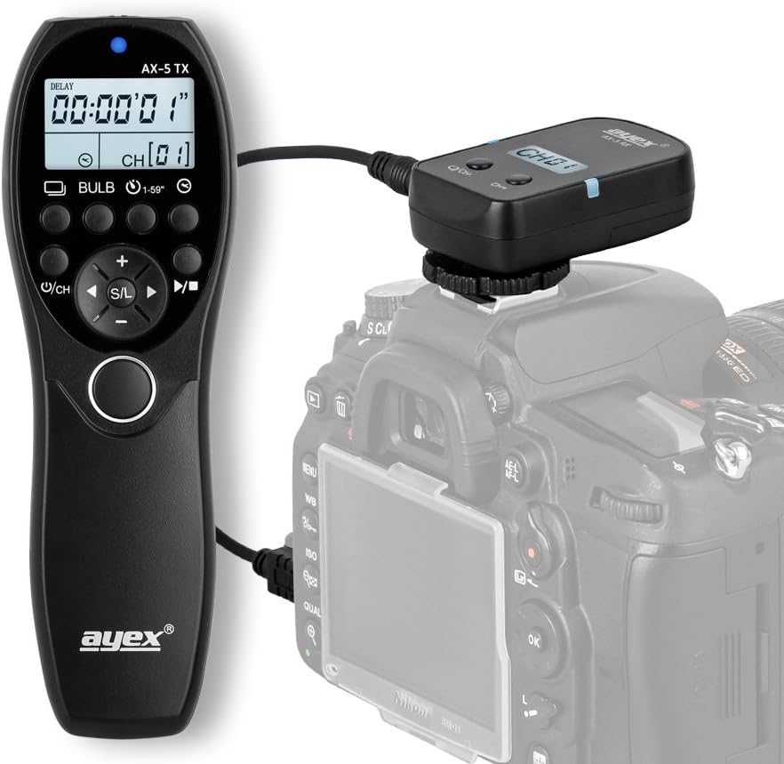 ayex Funk Timer-Fernauslöser AX-5, Kompatibel mit Olympus (UC1) z.B. E-620 E-600 E-550 E-510 E-450 E