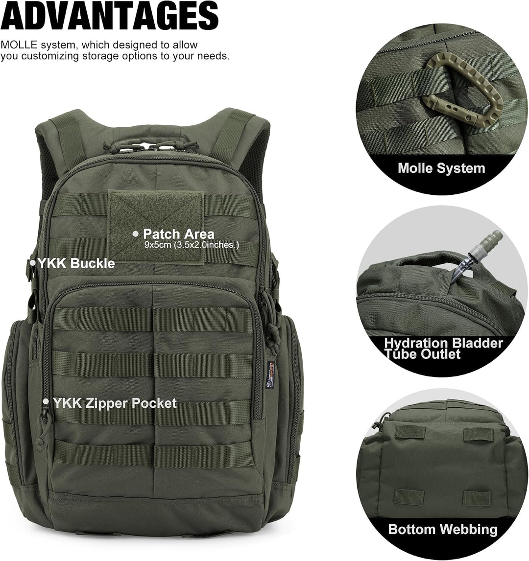 Mardingtop 25L/40L Taktischer Rucksack Herren Wanderrucksack mit MOLLE-System Militär Rucksack, Tact