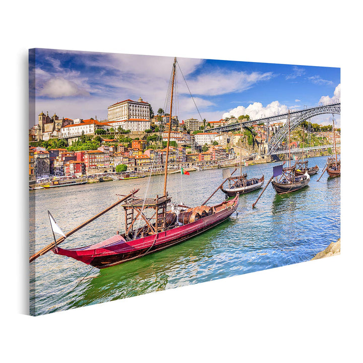 islandburner Bild auf Leinwand Douro Fluss In Porto Portugal Bilder Wandbilder Poster Leinwand 80x40