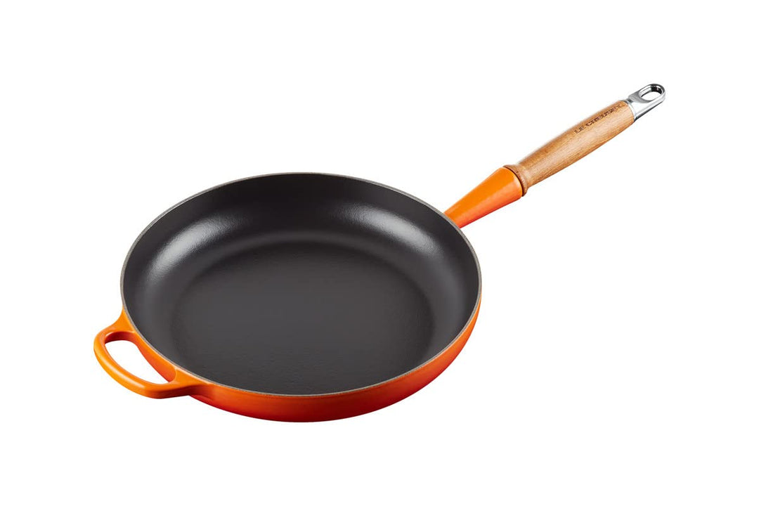 LE CREUSET Signature gusseiserne Bratpfanne mit Holzgriff 28 cm Ofenrot, 20258280900422 Ofenrot 28 c