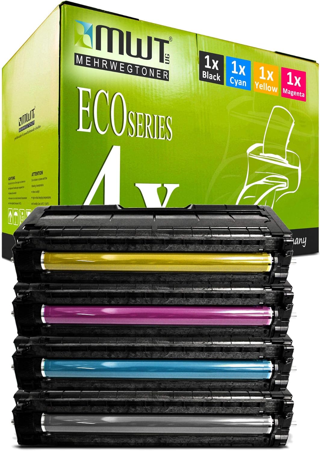 4X MWT Toner für Ricoh Aficio SP C 250 sf e SFw DN ersetzt Schwarz Blau Rot Gelb
