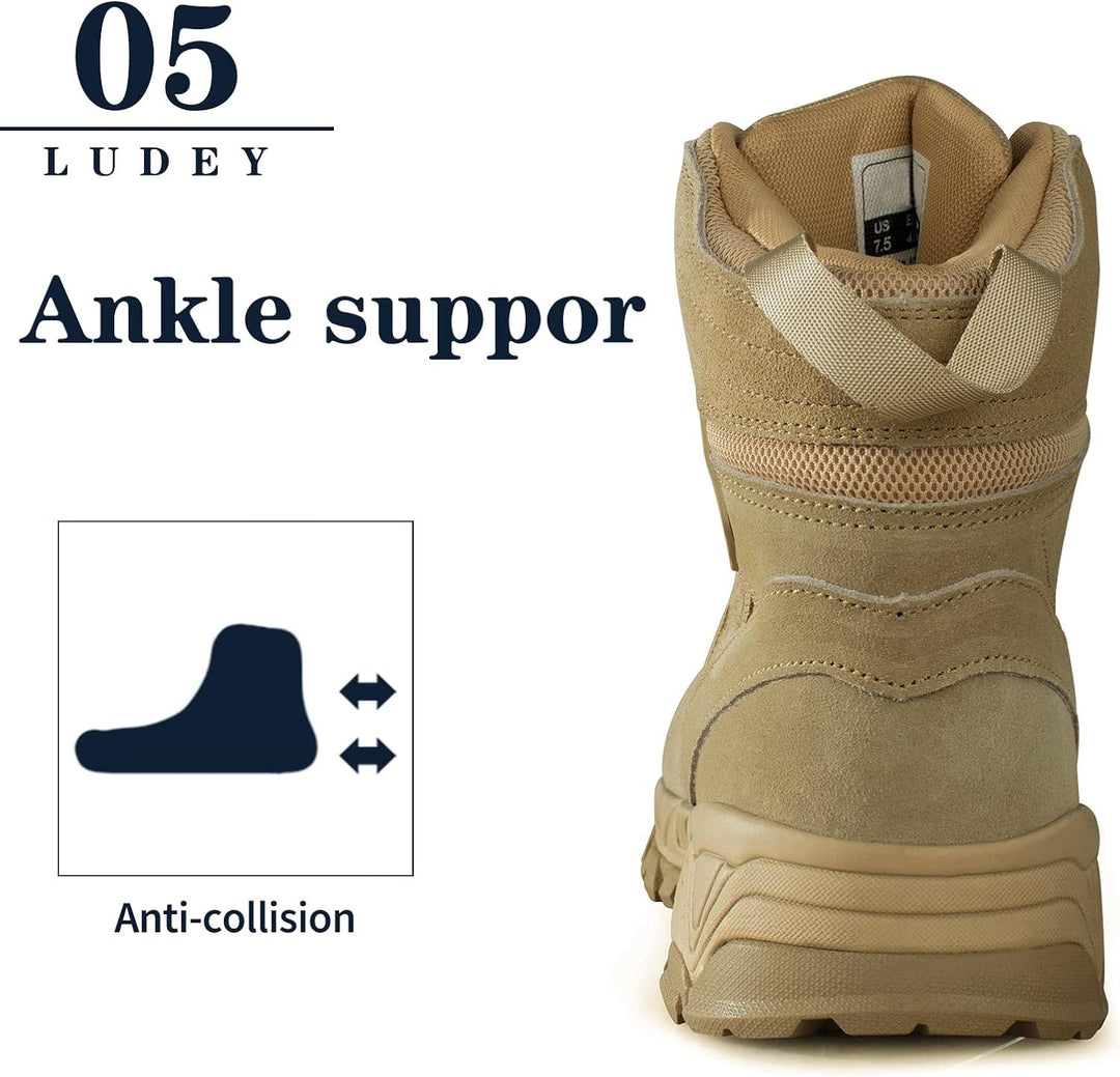 LUDEY Militärstiefel Herren Einsatzstiefel Springerstiefel Bequem Kampfstiefel Tactical Schuhe Dauer