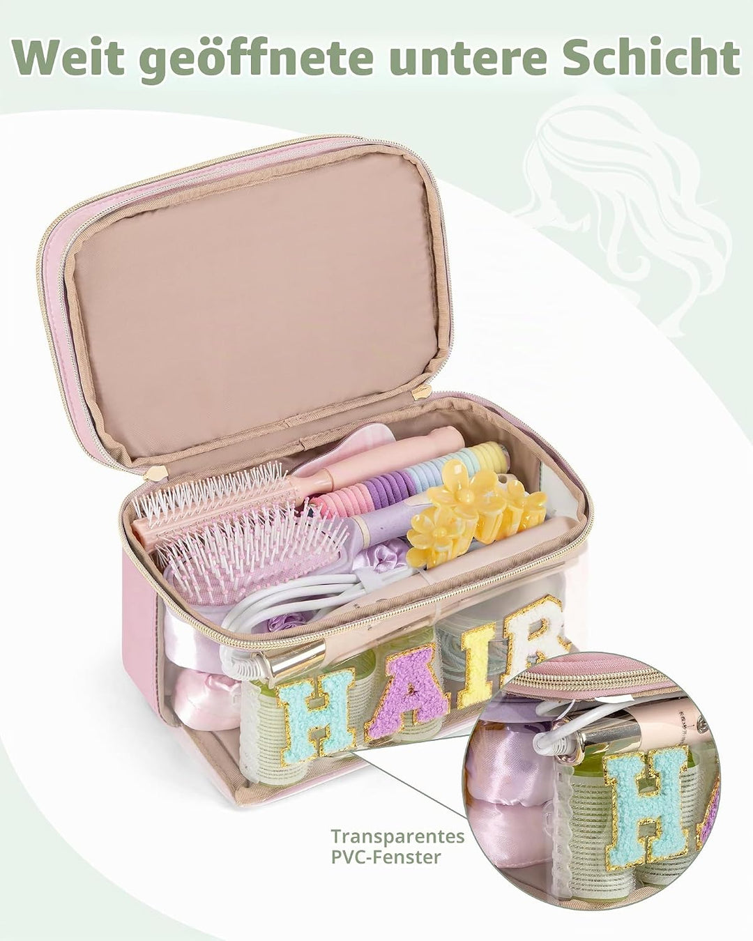 Fasrom Haargummi Aufbewahrung, Haarschmuck Organizer für Haaraccessoires mit Chenille Buchstabe, Tra
