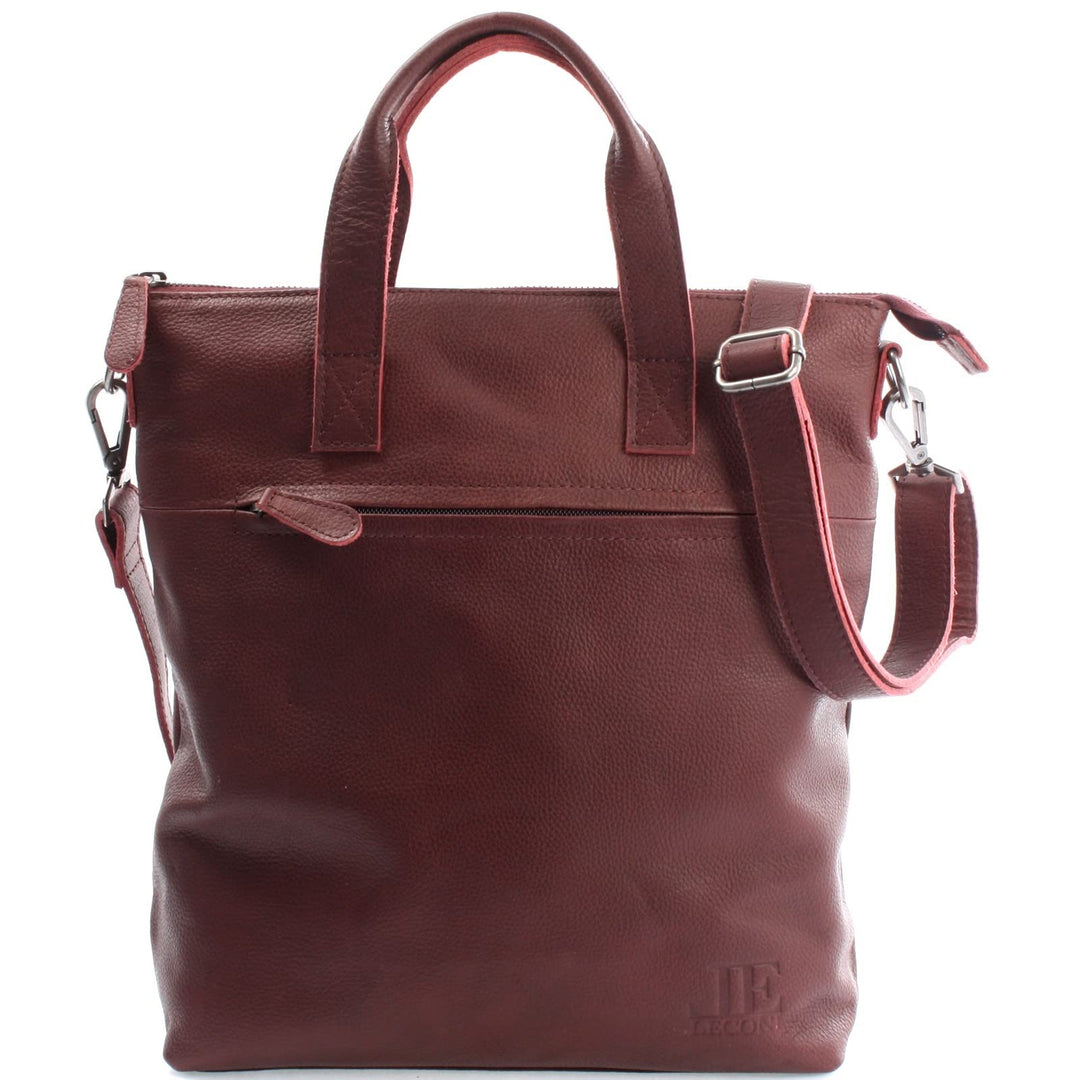 LECONI Schultertasche Henkeltasche Ledertasche für Damen echtes Leder Natur Shopper Lederhandtasche