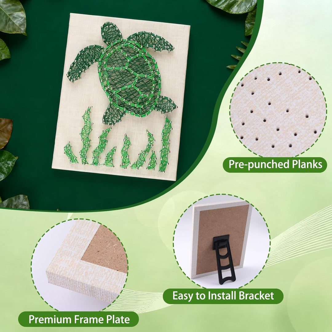 String Art Kit für Erwachsene, DIY Sea Turtle Craft Kit 3D Erwachsene Hobby Kits für Wanddekoration