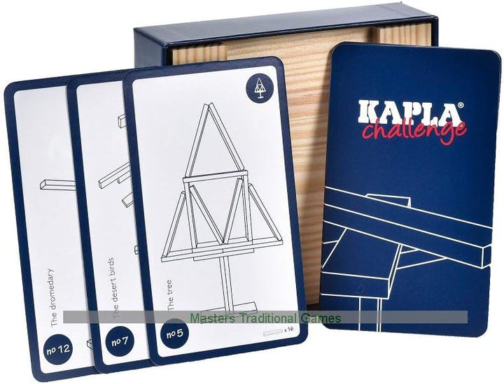 Kapla 8027 Holzplättchen Challenge 16-Teilig mit 12 Spielkarten, 4 Jahre to 12 Jahre, französische A