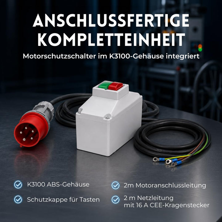Motorschutzschalter ISKRA MS25 1,60-2,50A in Gehäuse mit Netz- und Motorkabel Netz- und Motorkabel g