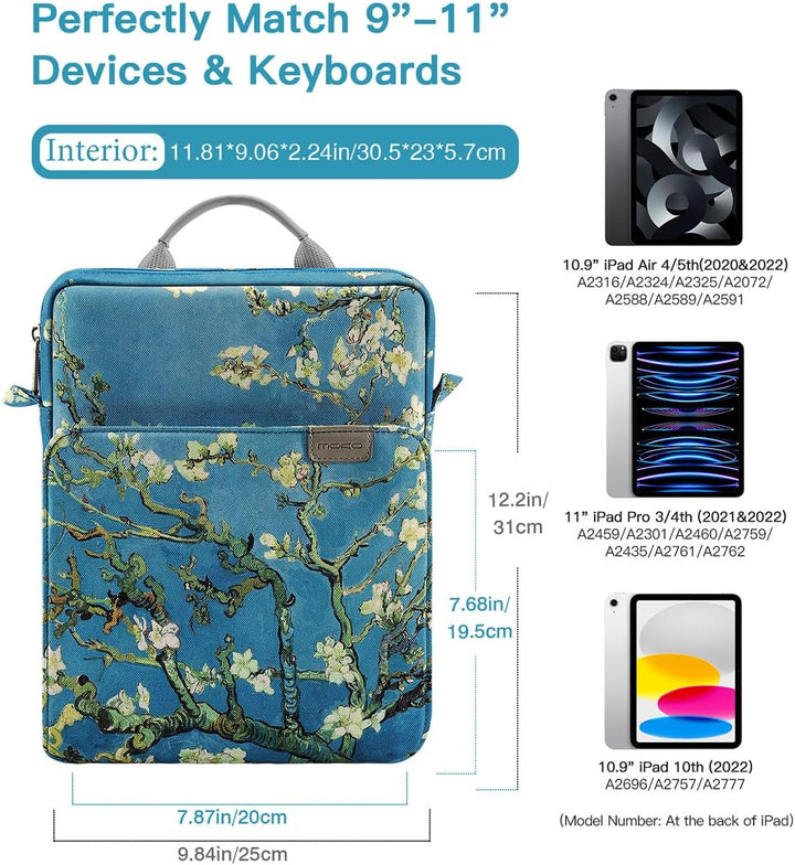 MoKo 9-11" Tablet Tasche Hülle, Tragetasche für iPad Pro 11 M2 2022-2018/iPad 10. 10,9 2022/iPad Air