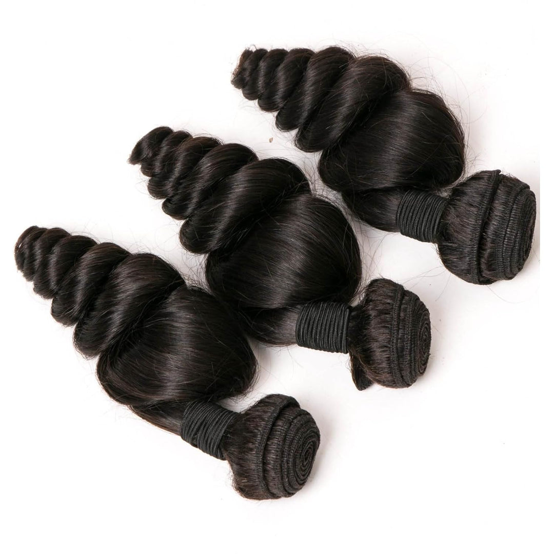DaiMer Human Hair Bundles Loose Wave Bundles (18 20 22inch) 10 A Brazilian Virgin 100% Unprocessed H