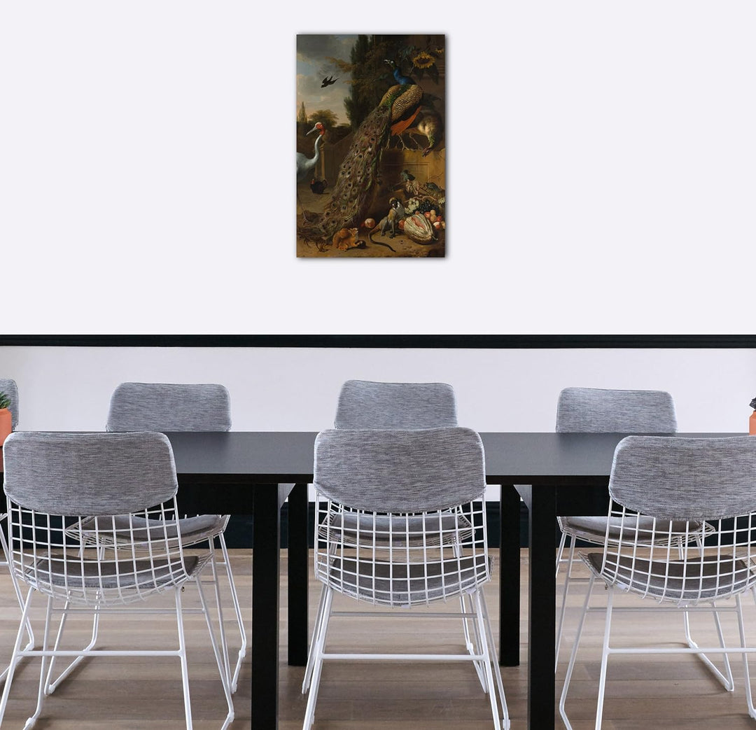 Printed Paintings Leinwand (60x80cm): Melchior d'Hondecoeter - Pfauen 60x80 cm, 60x80 cm