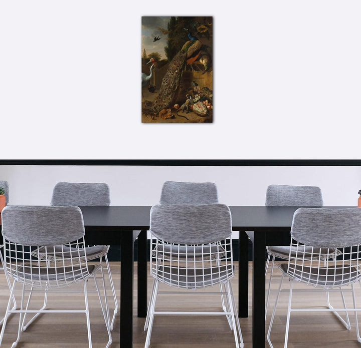 Printed Paintings Leinwand (60x80cm): Melchior d'Hondecoeter - Pfauen 60x80 cm, 60x80 cm