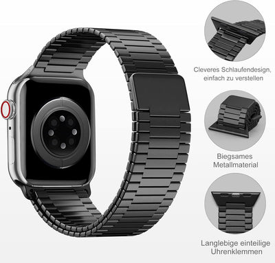 Charlam Ersatzarmband Kompatibel mit Apple Watch Armband 41mm 40mm 38mm, Magnet Metall Edelstahl Wat