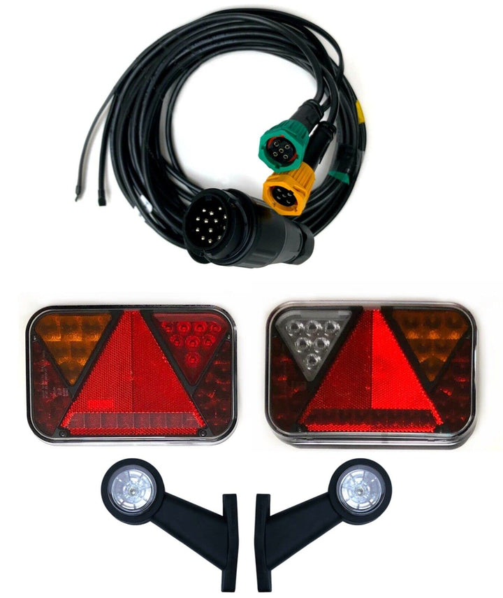 Anhängerbeleuchtung LED Rückleuchten Umrissleuchten und 13 polig Kabel 7m SET