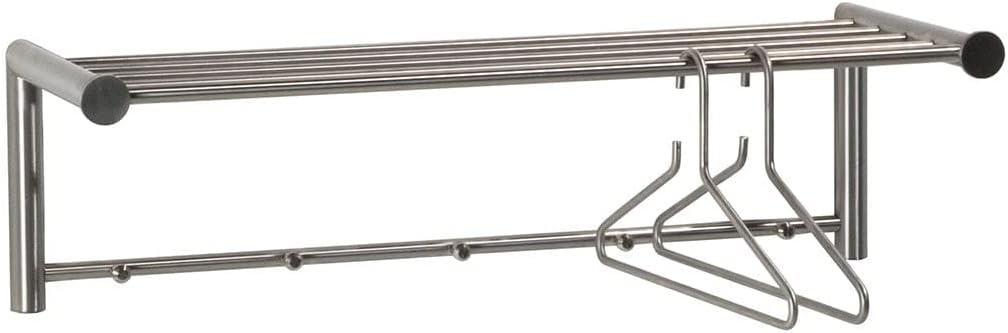 SUZA 5 Garderobe - Edelstahl/Klarglas