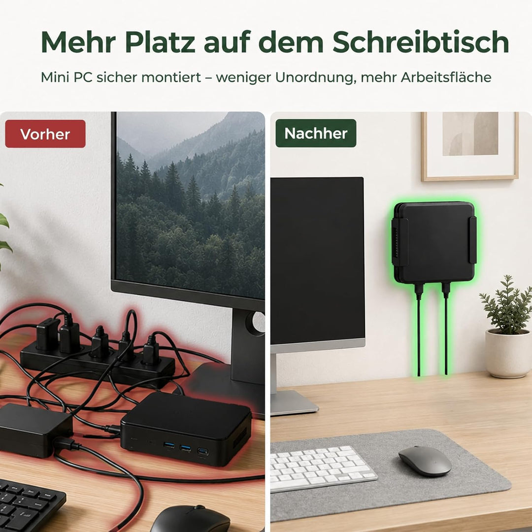Mini-PC Halterung für GMKtec VESA Wand und Untertisch Halterung für GMKtec G3 Plus / G3 / G1 / M3 /