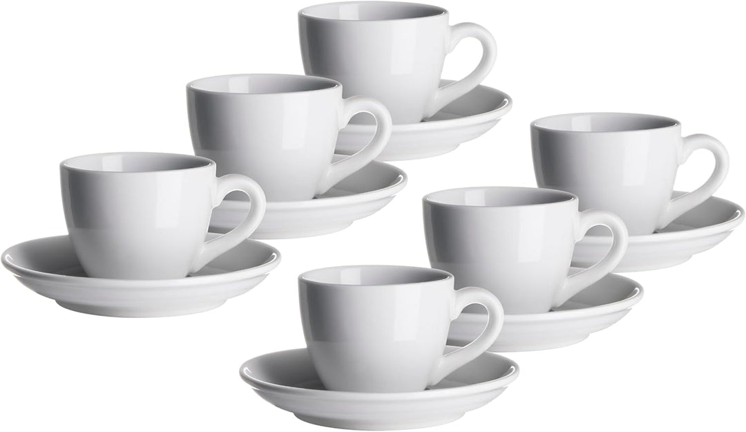 Mäser, Serie Colombia, Espressotasse 8 cl, mit Espresso-Untertasse 12 cm, Porzellan Geschirr-Set für