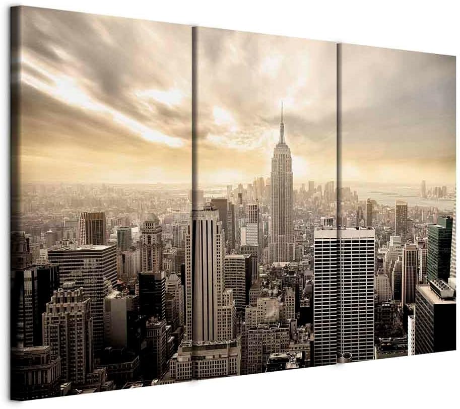 murando - Wandbilder XXL New York 135x90 cm Vlies Leinwandbild 3 Teilig Kunstdruck modern Wandbilder