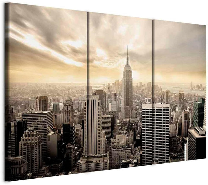 murando - Wandbilder XXL New York 135x90 cm Vlies Leinwandbild 3 Teilig Kunstdruck modern Wandbilder