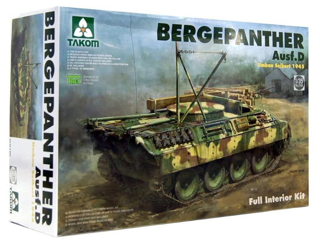 TAKOM TKO2102 Model 2102: 1/35 Bergepanther AUSF.D Umbau Seibert 1945 Production w/Full Interior Kit