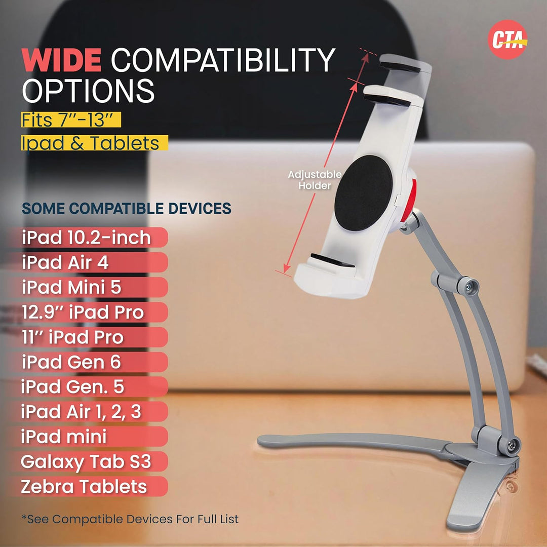 2-in-1-Küchenhalterung von CTA Digital für iPad Air / iPad mini / Surface / 7”–12" Tablets (PAD-KMS)