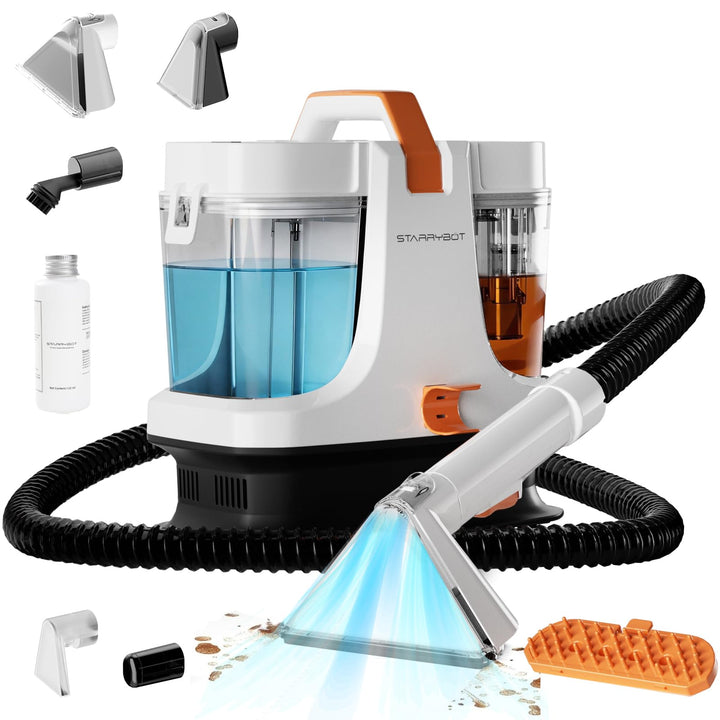 STARRYBOT Tragbare Teppich- &amp; Polsterreinigungsmaschine für Haustiere (Weiss), White
