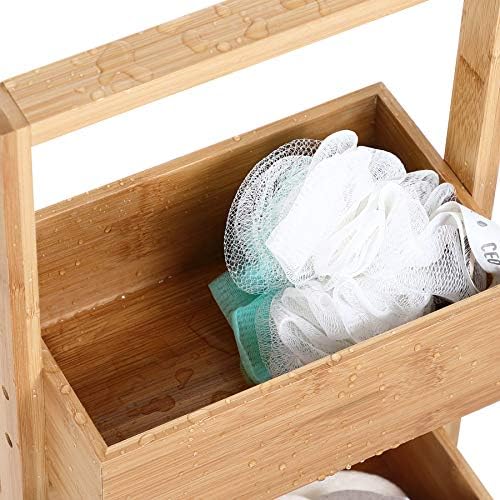 Casaria® Badregal mit 4 Körben Stehend Schmal Bambus Holz 88x16x28cm Ablagen Standregal Küche Badezi