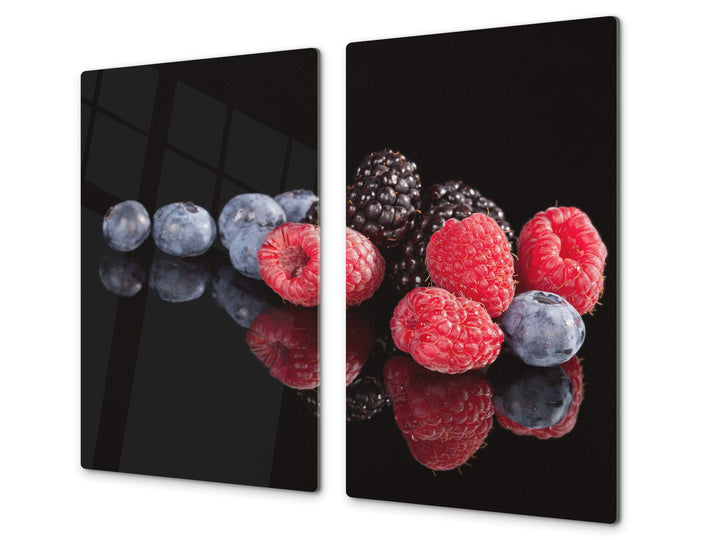 Küchenbrett aus Hartglas und Induktionskochplattenabdeckung – Schneideplatten SINGLE mit 60 x 52 cm