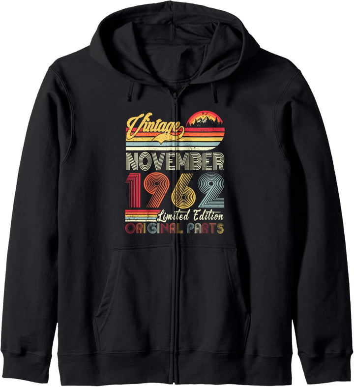 Vintage Born in November 1962 60th Birthday 60 Years Old Kapuzenjacke