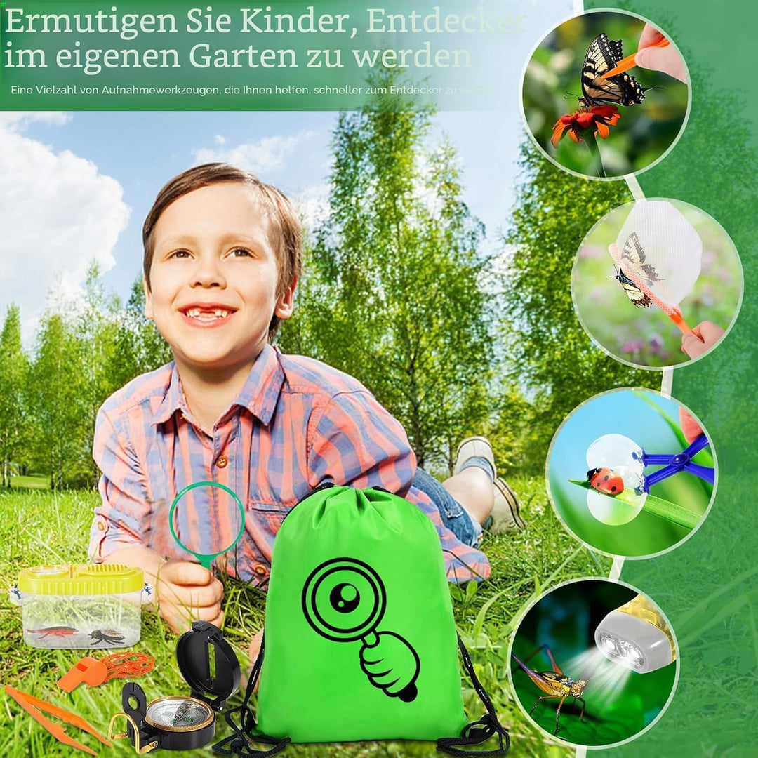 MOYKSRR Forscherset Entdecker für Kinder, Draussen Entdeckerspielzeug Set, Forscherset für Kinder ab